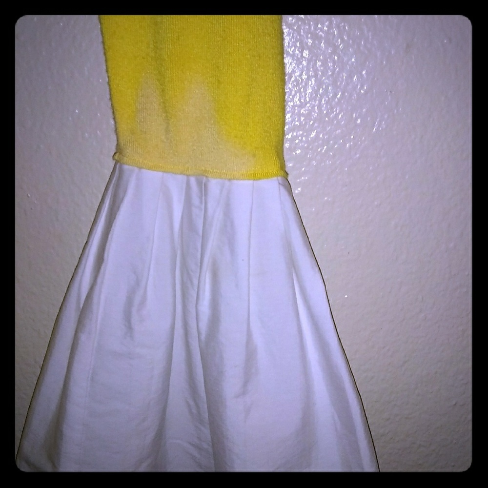Bright Yellow knit sweater, very fancy cuffs